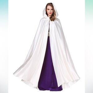 EUC White satin cape